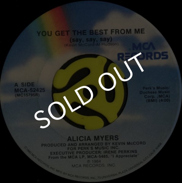 画像1: ★ALICIA MYERS / You Get The Best From Me / I Want To Thank You(MCA/45s) (1)